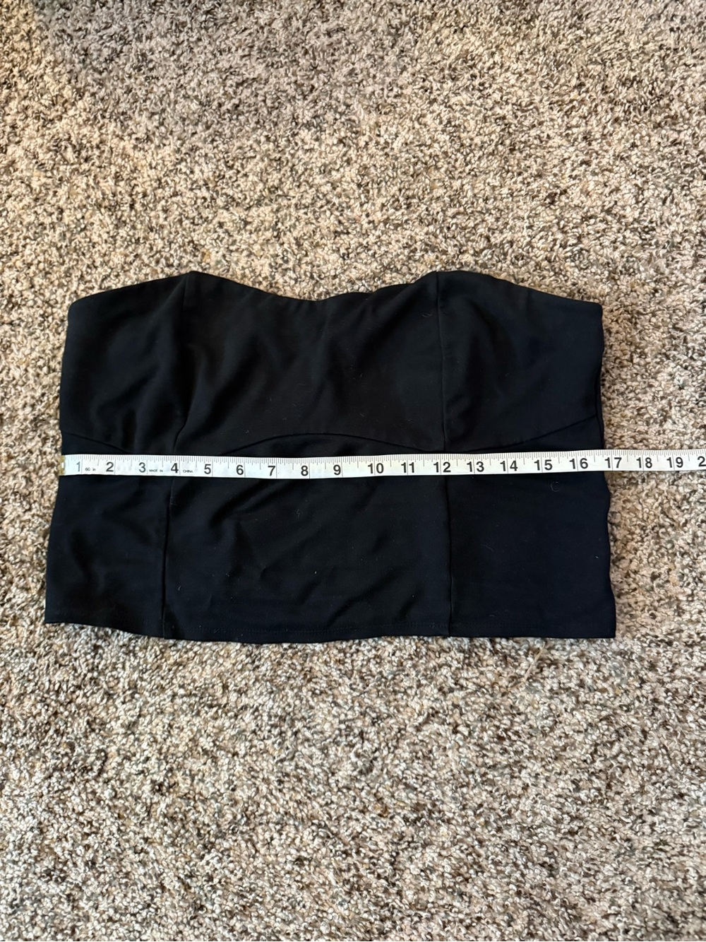A New Day Black Strapless Crop Top